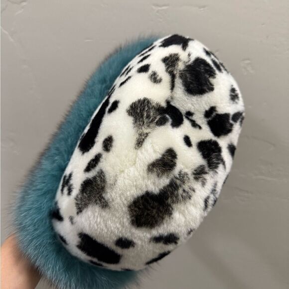 Colorblock Handmade Real Fox Fur & Shearling leather Top Handles Bag/Multi Use - Picture 16 of 16